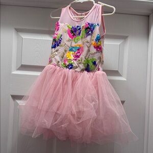 Colorful Sequin Floral Kids Costume Dress